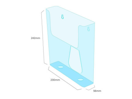 deflecto Porte-brochures, dos plat, A4 portrait, transparent