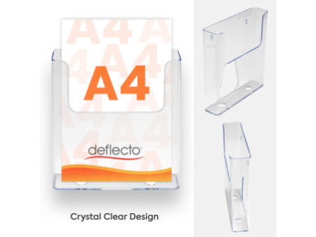 deflecto Porte-brochures, dos plat, A4 portrait, transparent