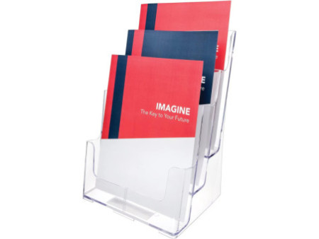 deflecto Porte-brochures, A4 portrait, 3 compartiments