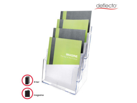 deflecto Porte-brochures, A4 portrait, 4 compartiments