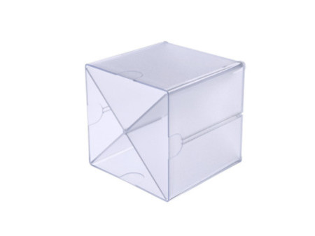 deflecto Boîte de rangement Cube, 4 casiers, cristal