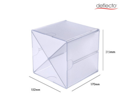 deflecto Boîte de rangement Cube, 4 casiers, cristal