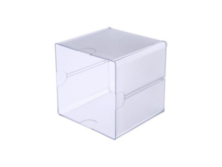 deflecto Boîte de rangement Cube, 1 casier, cristal