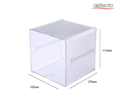 deflecto Boîte de rangement Cube, 1 casier, cristal