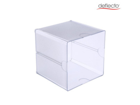 deflecto Boîte de rangement Cube, 1 casier, cristal
