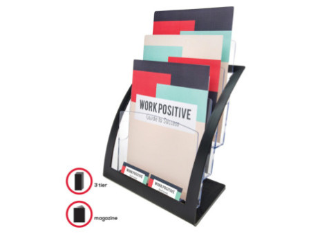 deflecto Porte-brochures Contemporary, A4, noir