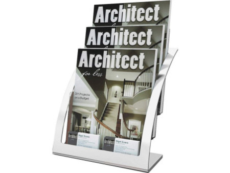 deflecto Porte-brochures Contemporary, A4, argent