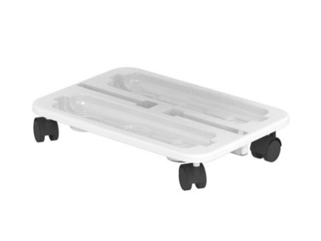 deflecto Plateau de transport à roulettes Stack 'N' Go,blanc