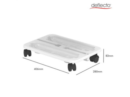 deflecto Plateau de transport à roulettes Stack 'N' Go,blanc