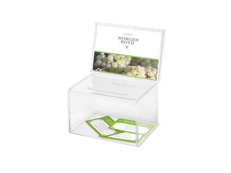 deflecto Urne promotionnelle, en acrylique, transparent
