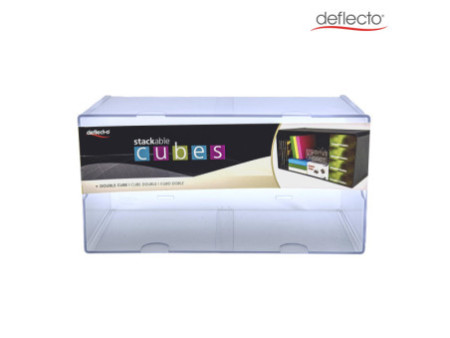 deflecto Boîte de rangement Cube Double, transparent