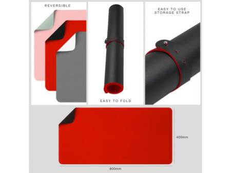 deflecto Sous-main, 1.200 x 600 mm, noir/rouge