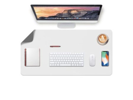 deflecto Sous-main, 1.200 x 600 mm, gris/blanc
