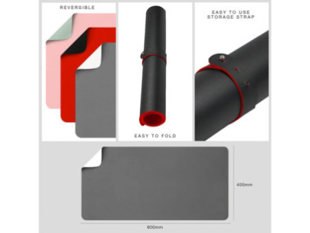deflecto Sous-main, 1.200 x 600 mm, gris/blanc