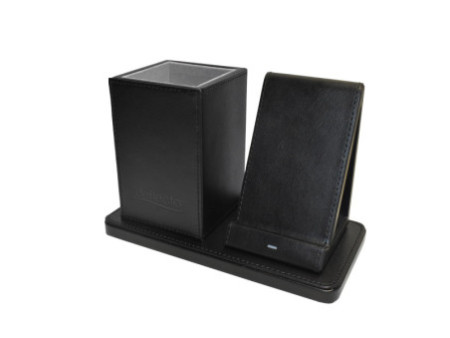 deflecto Organiseur de bureau avec chargeur Qi, noir