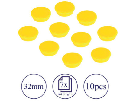 FRANKEN Aimant de fixation, force adhésive: 800 g, jaune