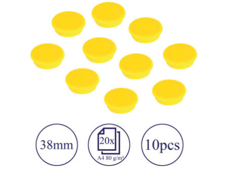 FRANKEN Aimant de fixation, force adhésive: 2.500g, jaune