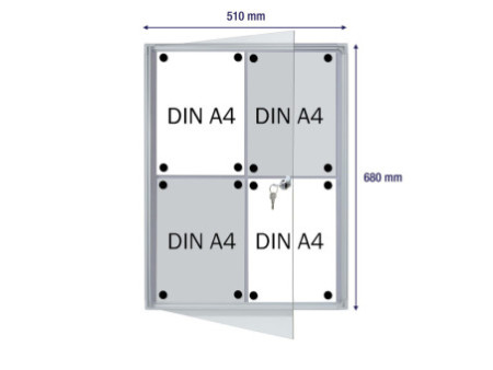 FRANKEN Vitrine d'affichage X-tra!Line, 4 x format A4