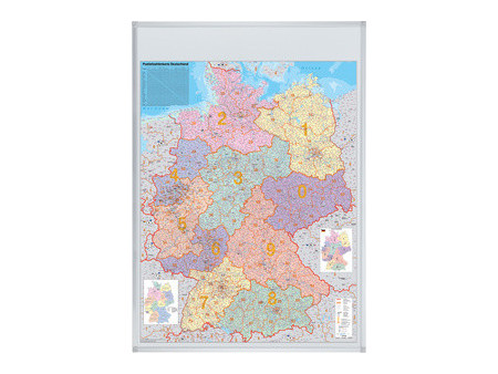 FRANK carte de numéro de zone postale Allemagne, fixable