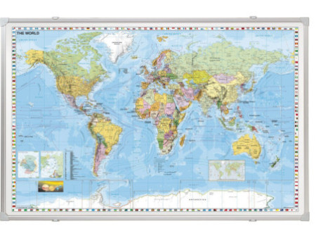 FRANKEN Carte du monde, à fixer, (l)1.380 x (H)880 mm