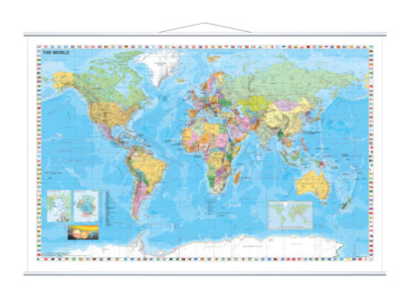 FRANKEN Carte du monde, laminé, (l)1.370 x (H)970 mm