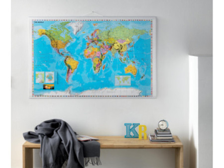 FRANKEN Carte du monde, laminé, (l)1.370 x (H)970 mm