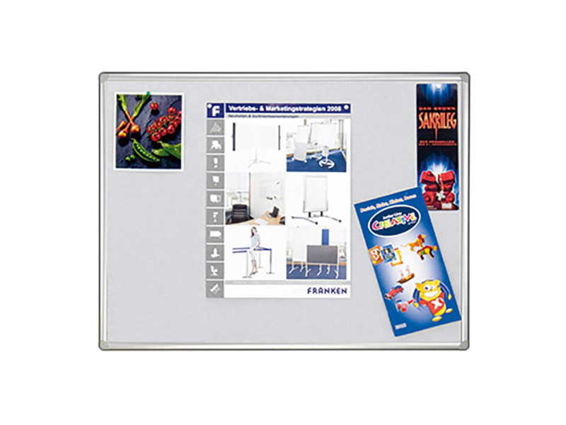 FRANKEN Tableau en textile PRO, 1.200 x 900 mm, feutre: gris
