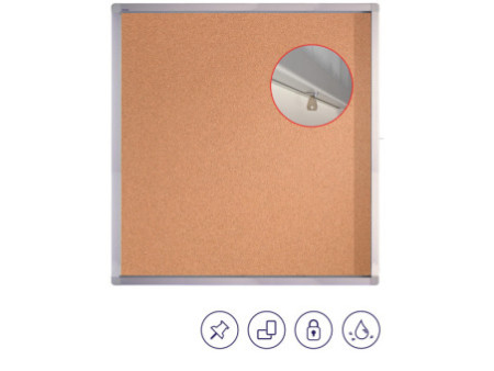 FRANKEN Vitrine ECO pour 4x DIN A4, surface liège
