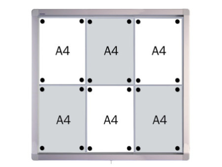 FRANKEN Vitrine d'affichage ECO pour 6 x A4, surface métal
