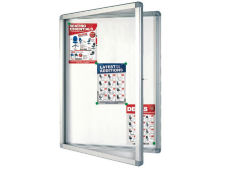 FRANKEN Vitrine d'affichage ECO pour 9 x A4, surface métal