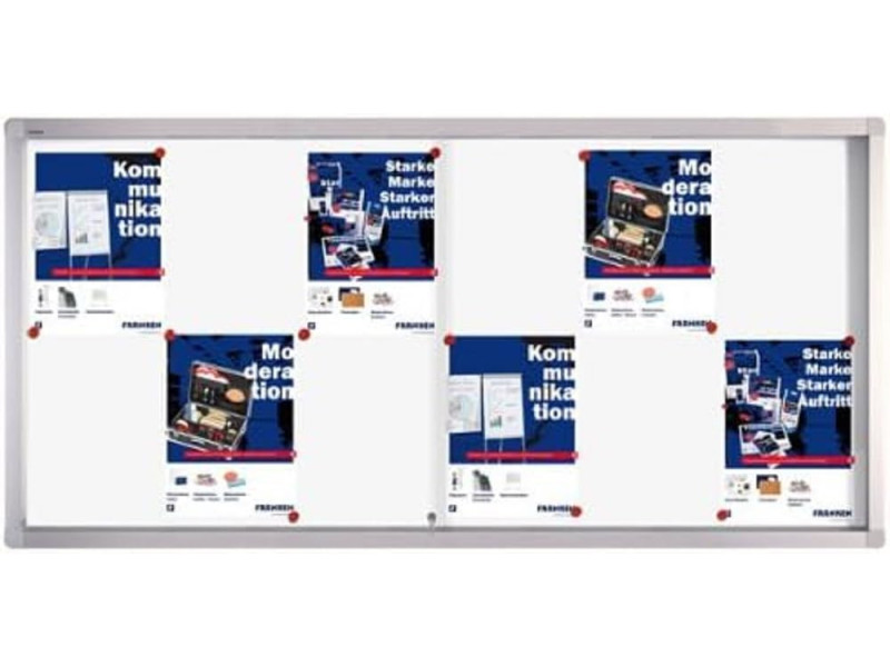 FRANKEN Vitrine d'affichage PRO pour 12x A4, dos en métal