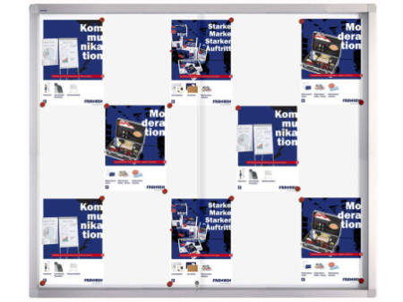 FRANKEN Vitrine d'affichage PRO pour 15x A4, dos en métal