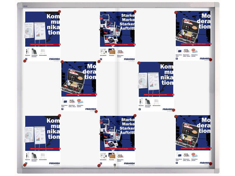 FRANKEN Vitrine d'affichage PRO pour 15x A4, dos en métal