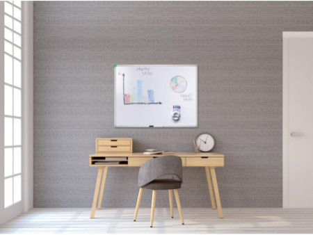 FRANKEN Tableau mural blanc U-Act! Line, laqué, 800 x 600 mm