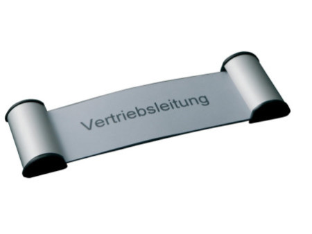 FRANKEN Plaque de porte clip, 180 x 60 mm - 1/2 A6, argent