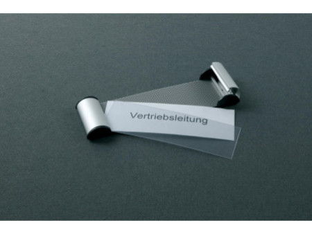 FRANKEN Plaque de porte clip, 180 x 60 mm - 1/2 A6, argent