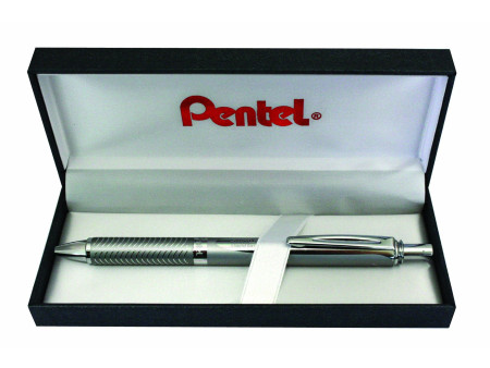 Pentel Roller à encre gel EnerGel Sterling BL407, argent