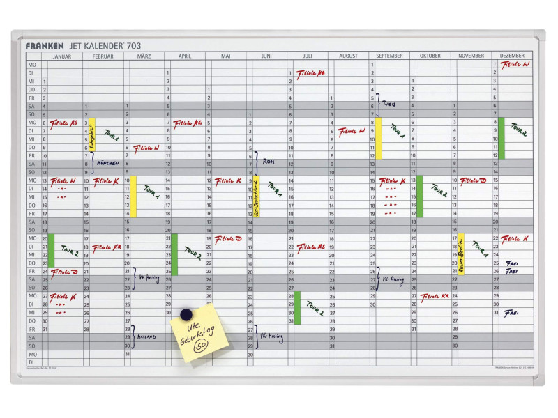 FRANKEN Bande de dates pour tableau planning JK703