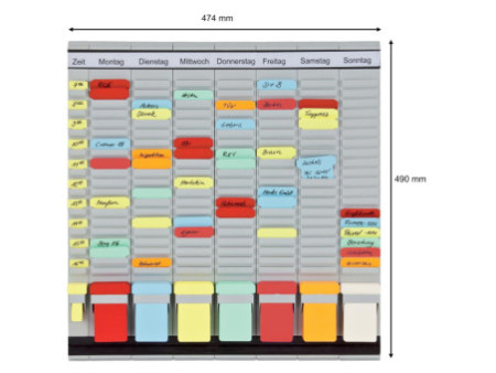 FRANKEN Tableau planning à fiches 'OfficePaner', 7 modules