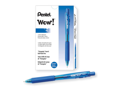 Pentel Stylo à bille rétractable BK440, bleu