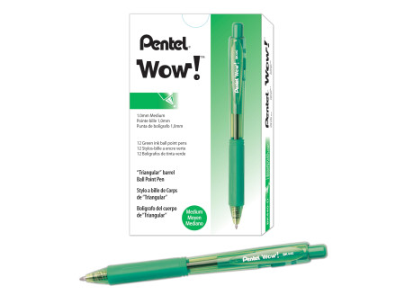 Pentel Stylo à bille rétractable BK440, vert