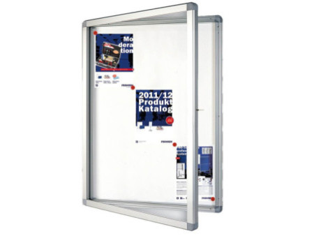 FRANKEN Vitrine d'affichage ECO pour 12 x A4, surface métal
