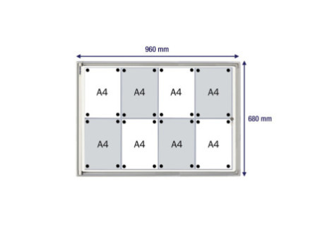FRANKEN Vitrine d'affichage X-tra!Line, 8 x format A4