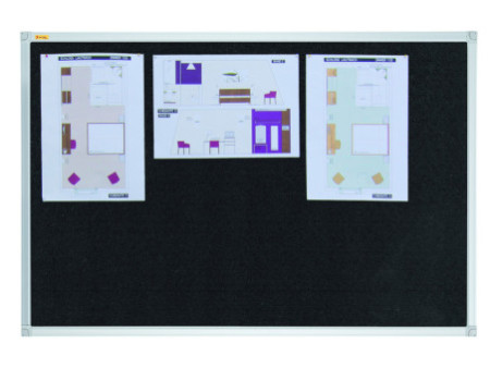 FRANKEN Tableau en textile X-tra!Line, 1.200 x 900 mm, noir