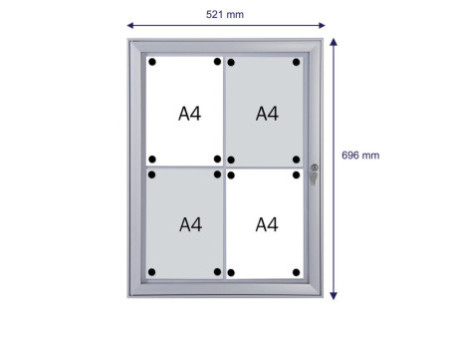 FRANKEN Vitrine d'affichage SECURITY 4 x A4, ininflammable
