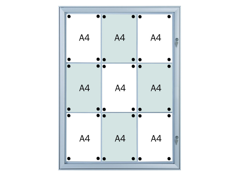 FRANKEN Vitrine d'affichage SECURITY 9 x A4, ininflammable