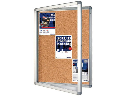 FRANKEN Vitrine d'affichage ECO pour 12x A4, fond en liège