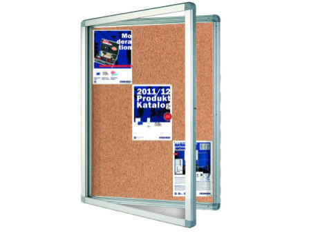 FRANKEN Vitrine d'affichage ECO pour 15x A4, fond en liège