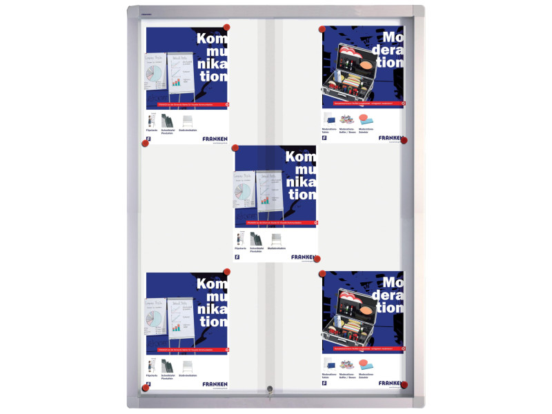 FRANKEN Vitrine d'affichage PRO pour 9x A4, dos en métal