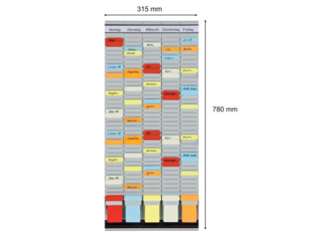 FRANKEN Tableau planning à fiches T, (L)315 x (H)780 mm
